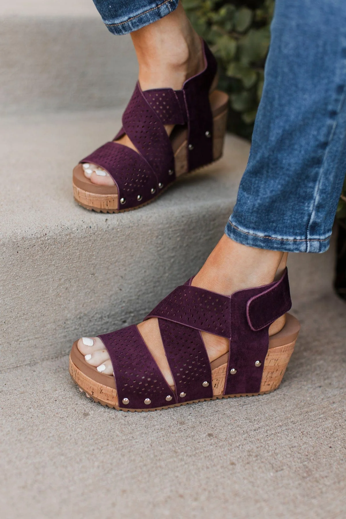 Corky's Guilty Pleasure Wedges- Wine - Image 2