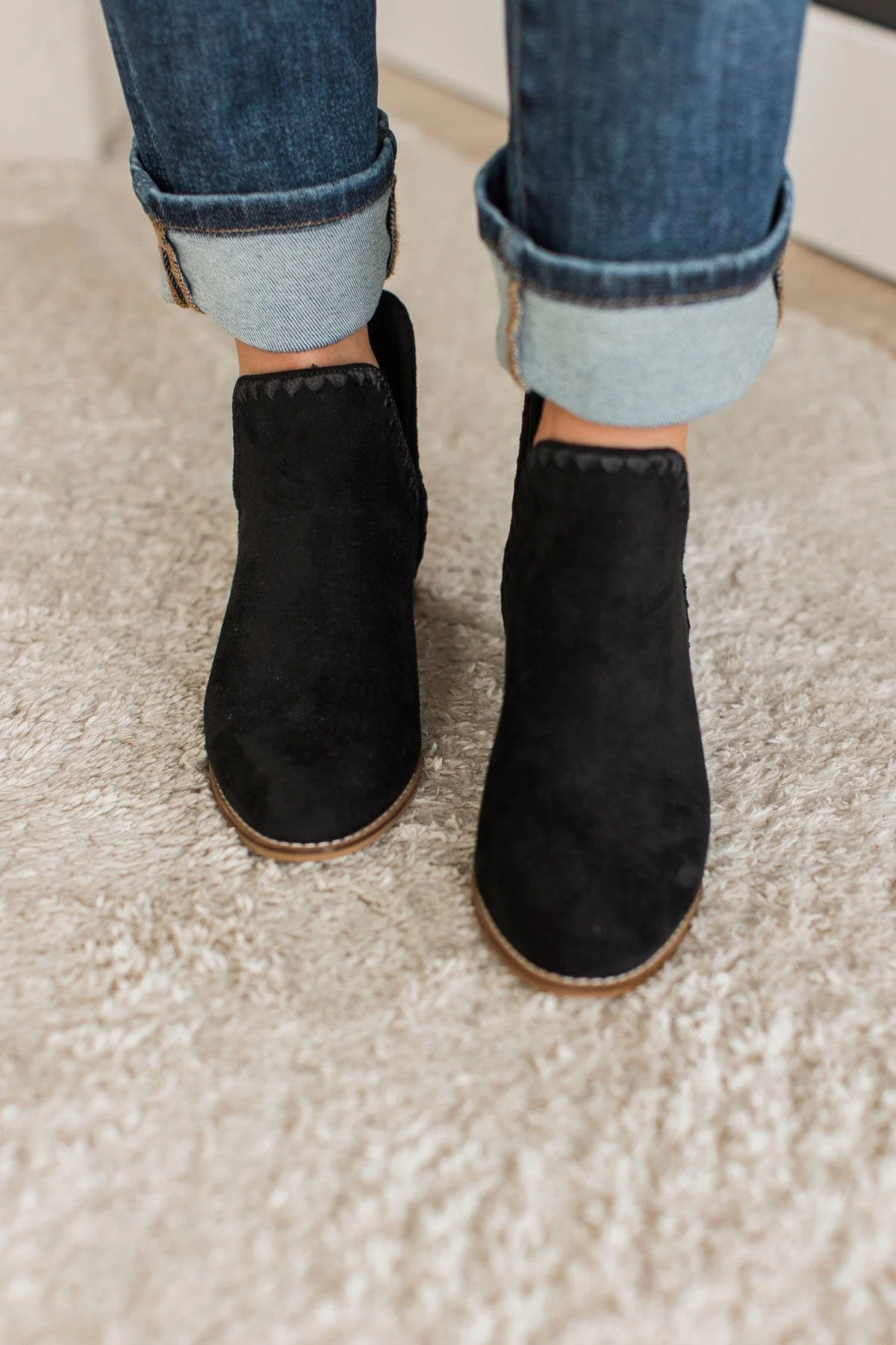 Corky's Spice It Up Booties- Black Faux Suede - Image 2