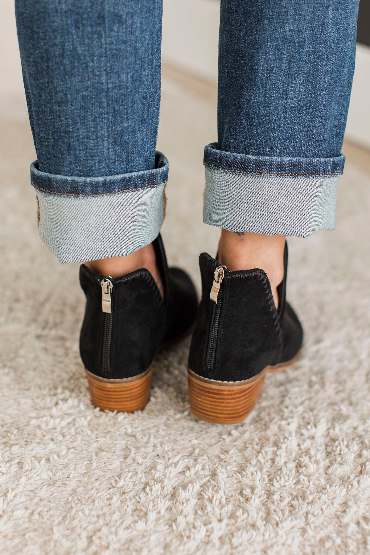 Corky's Spice It Up Booties- Black Faux Suede - Image 3