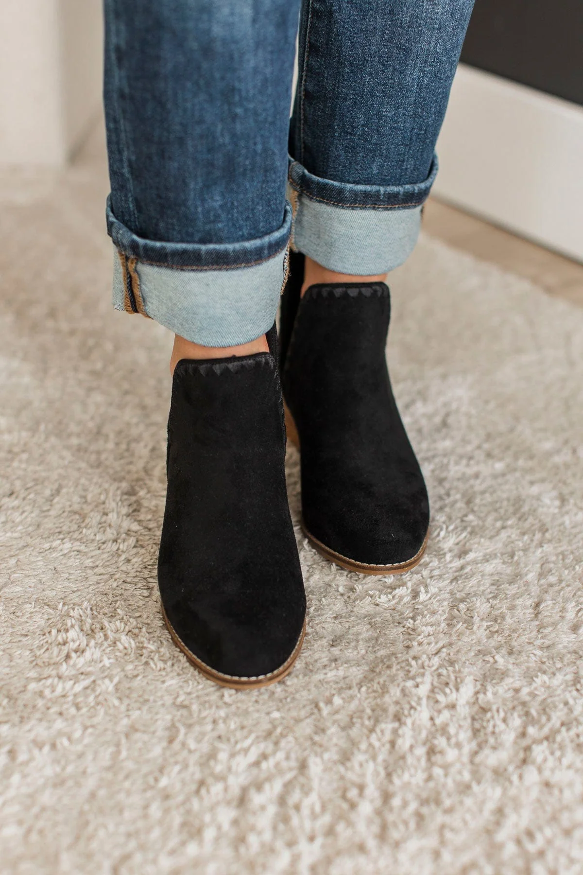 Corky's Spice It Up Booties- Black Faux Suede - Image 4