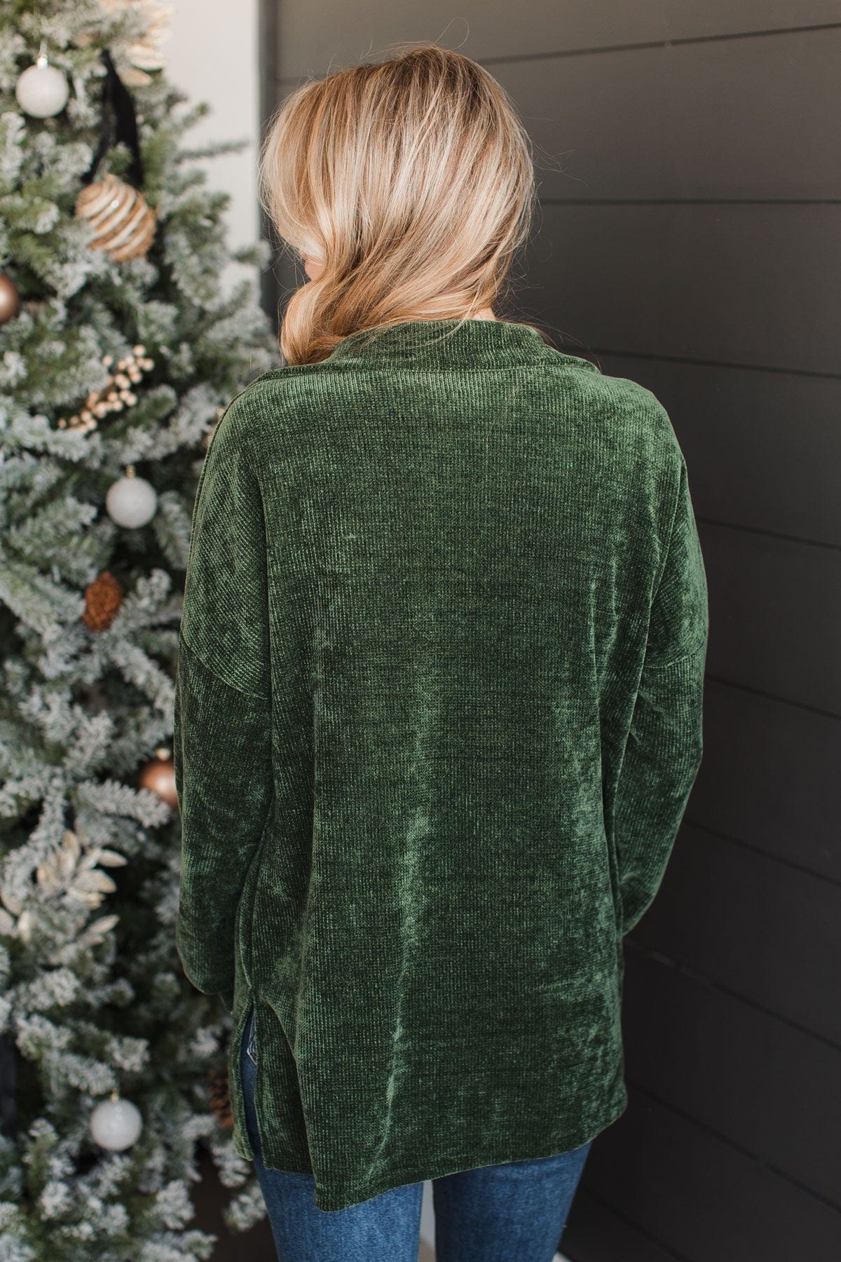 Couldn't Be Cozier Knit Button Top- Olive - Image 8