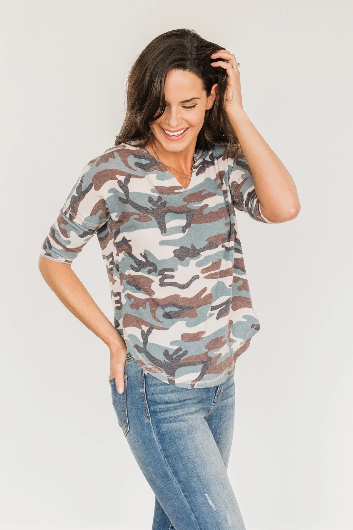 Couldn't Stay Away Half Sleeve Top- Camo - Image 7