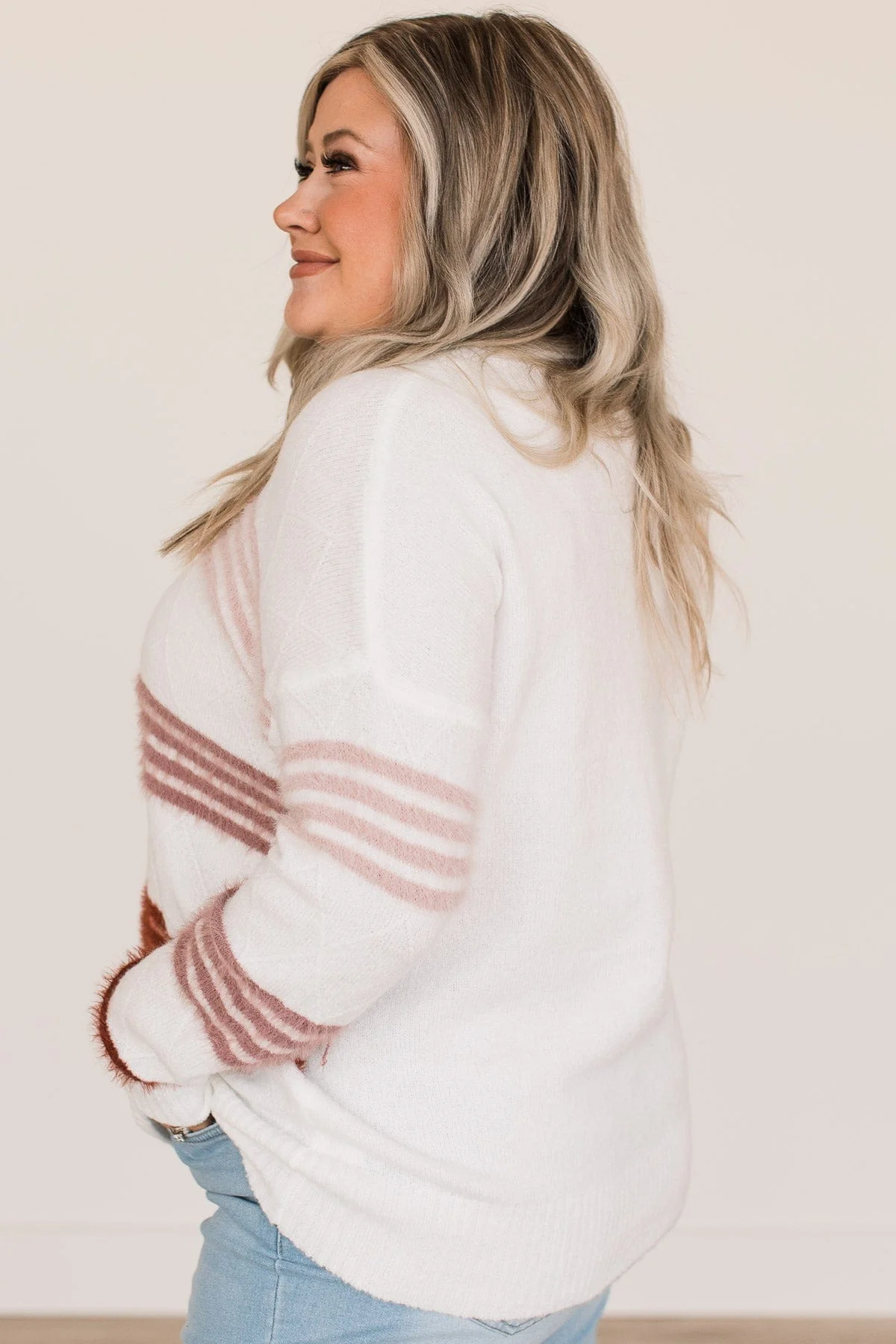 Count Me In Striped Knit Sweater- Ivory - Image 7