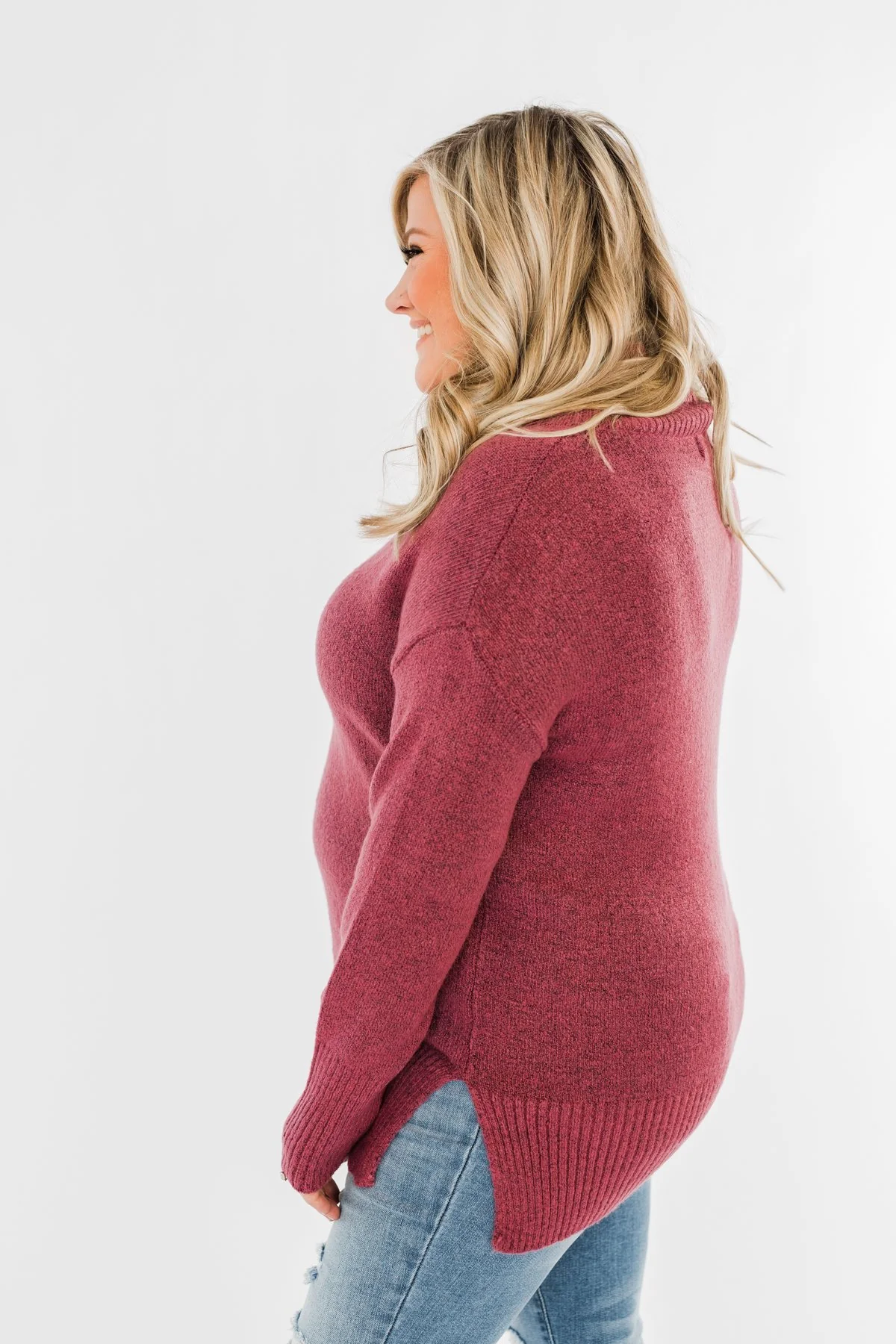 Counting Every Blessing Sweater- Dark Mauve Purple - Image 4
