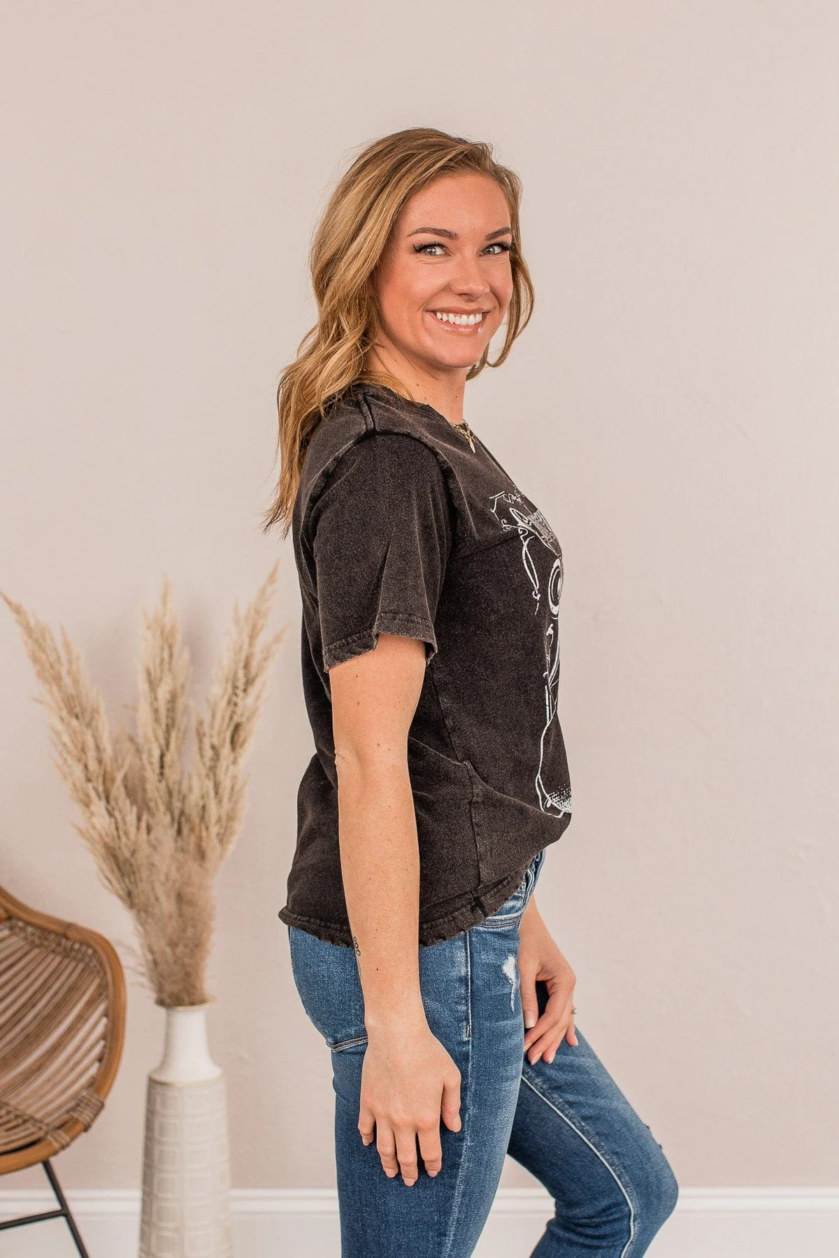 "Country Music" Graphic Tee- Charcoal - Image 5