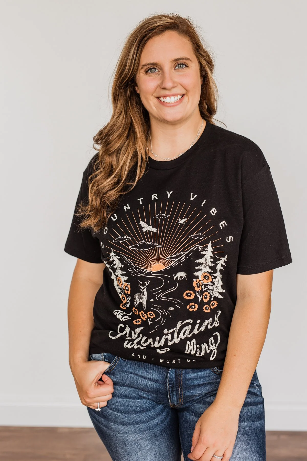 "Country Vibes" Graphic Tee- Black - Image 7