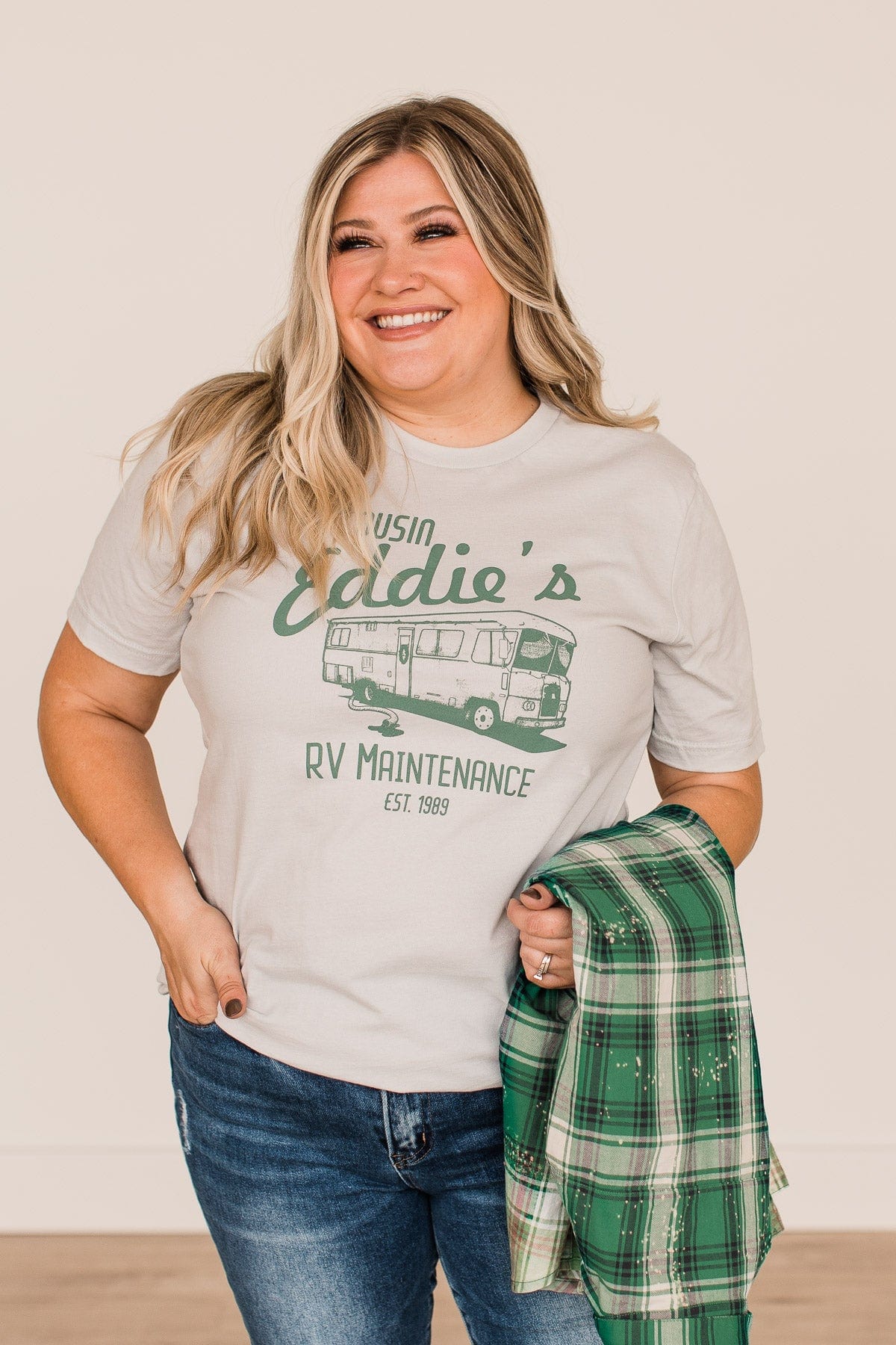 "Cousin Eddie's RV Maintenance" Graphic Tee- Light Grey - Image 3