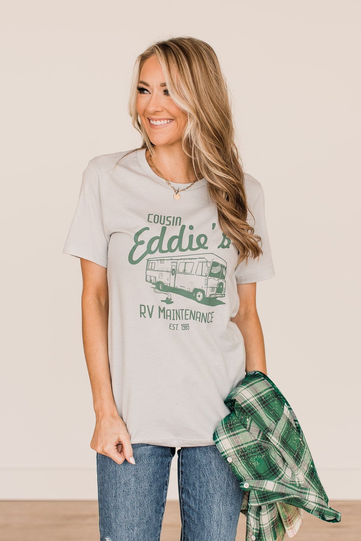 "Cousin Eddie's RV Maintenance" Graphic Tee- Light Grey - Image 4