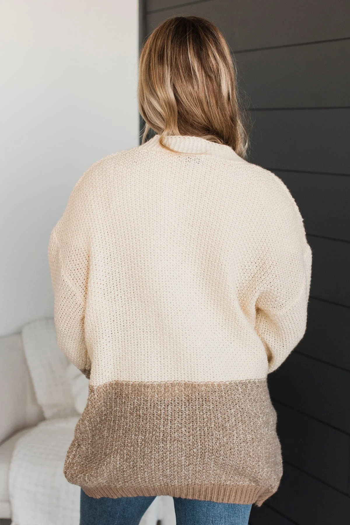 Cozier Days Color Block Cardigan- Ivory - Image 7
