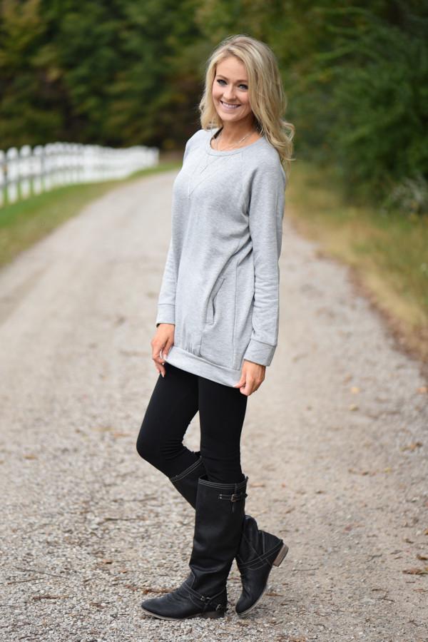 Cozy as a Bug in a Rug Top ~ Grey - Image 3