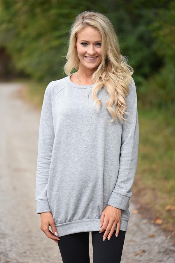 Cozy as a Bug in a Rug Top ~ Grey - Image 5