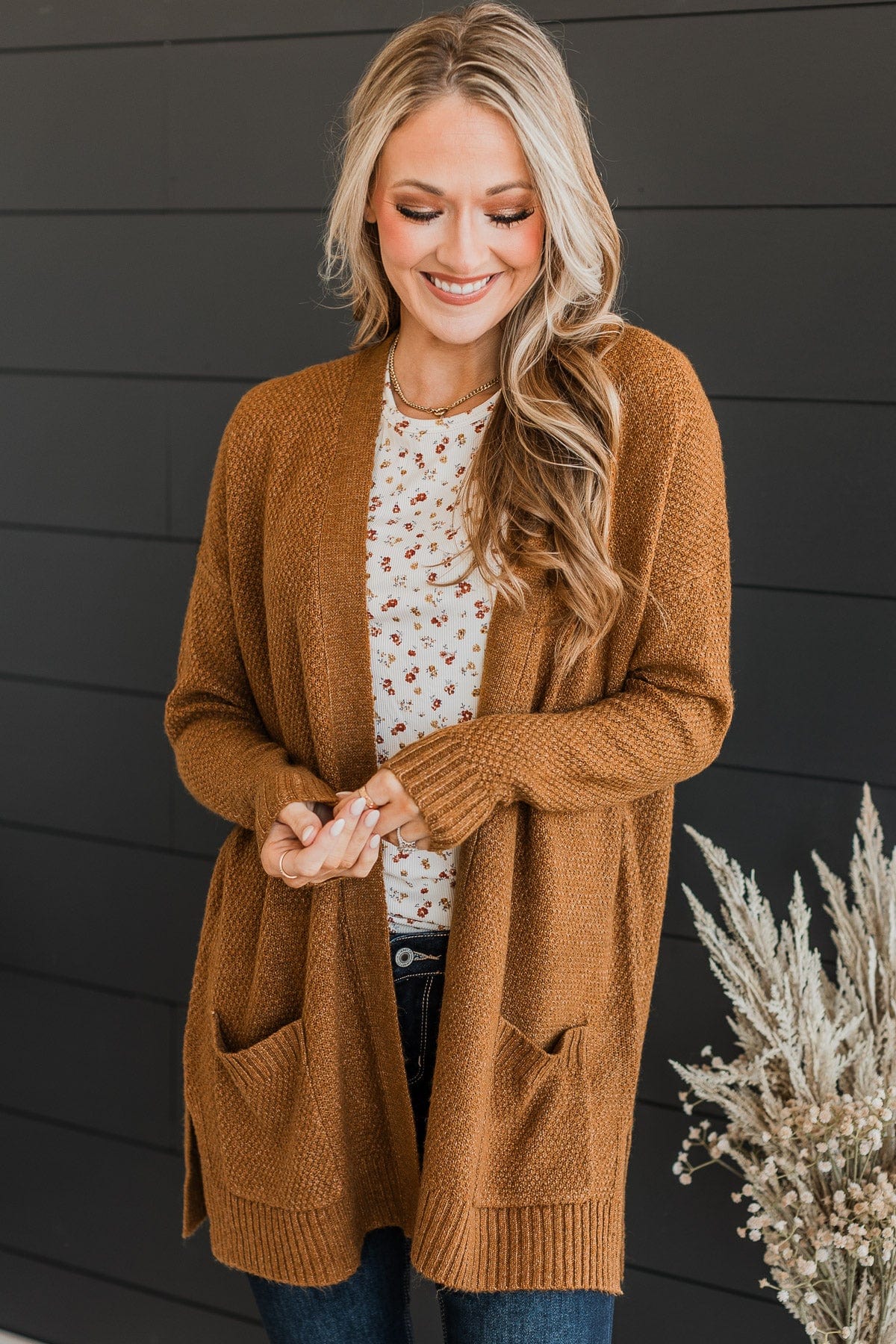 Cozy As Can Be Knit Cardigan- Amber