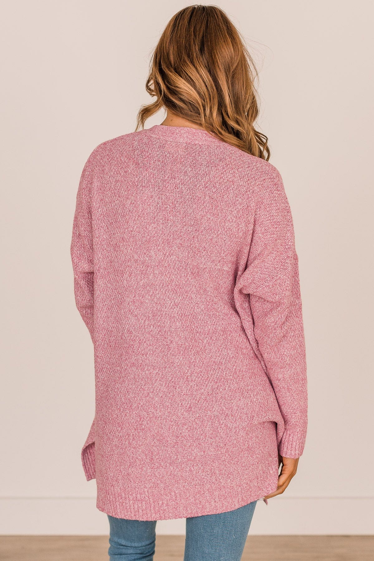 Cozy As Can Be Long Knitted Cardigan- Pink - Image 8