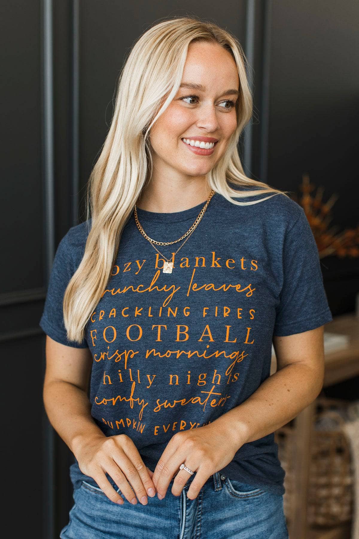 "Cozy Blankets" Graphic Tee- Navy - Image 4