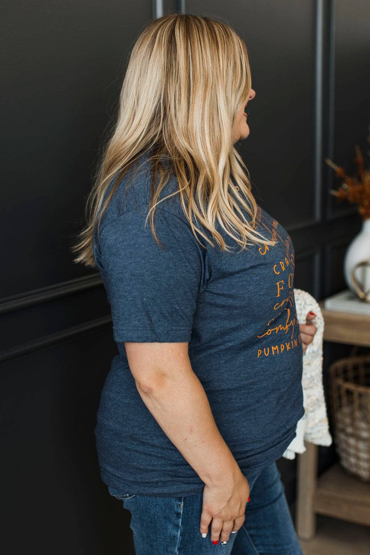 "Cozy Blankets" Graphic Tee- Navy - Image 7