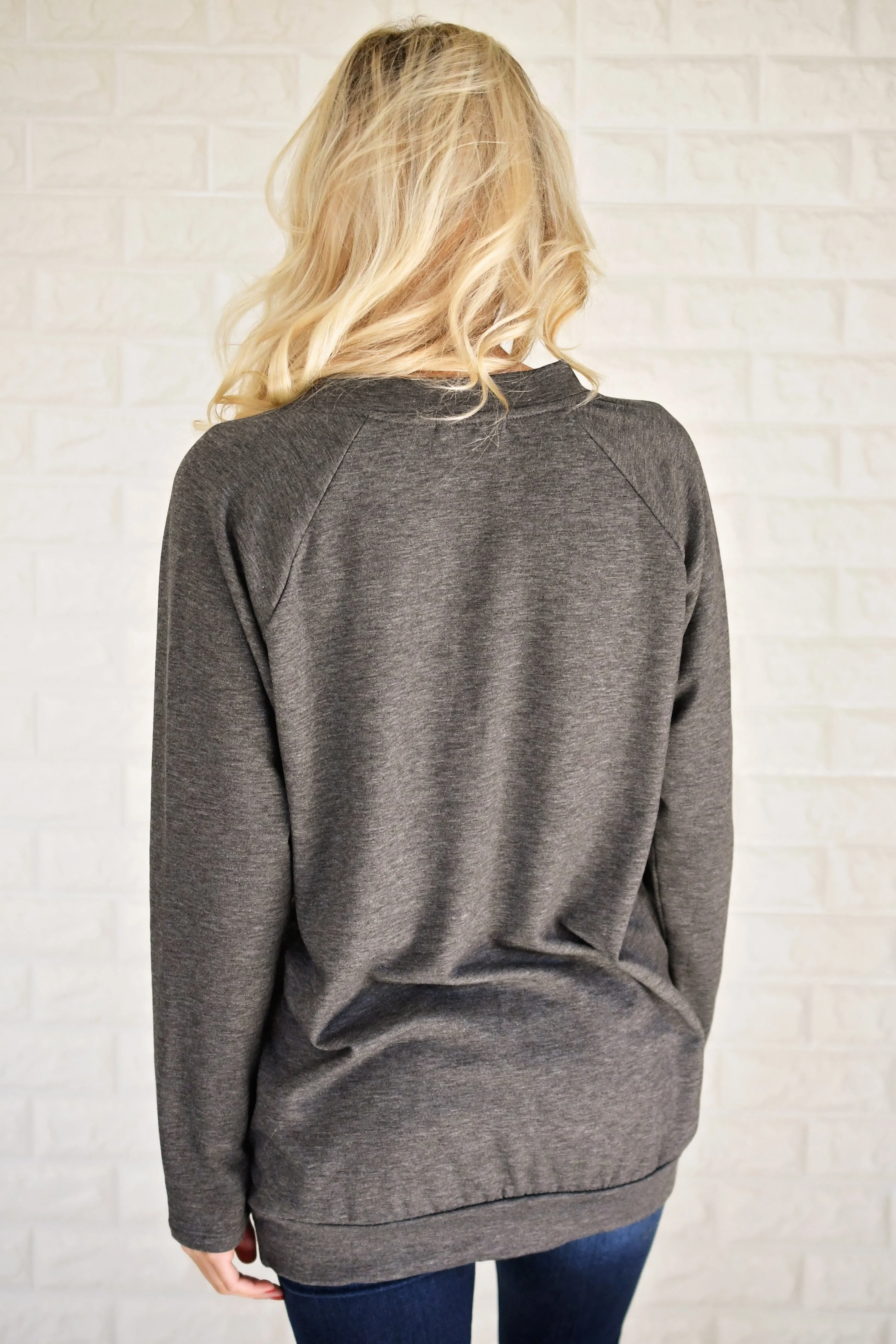 Cozy in Lace Sweater ~ Charcoal - Image 6