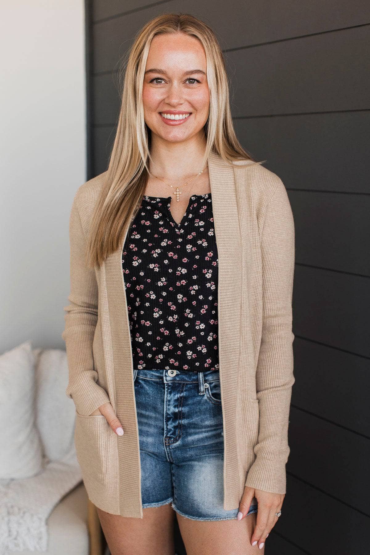 Cozy In This Moment Knit Cardigan- Oatmeal - Image 4