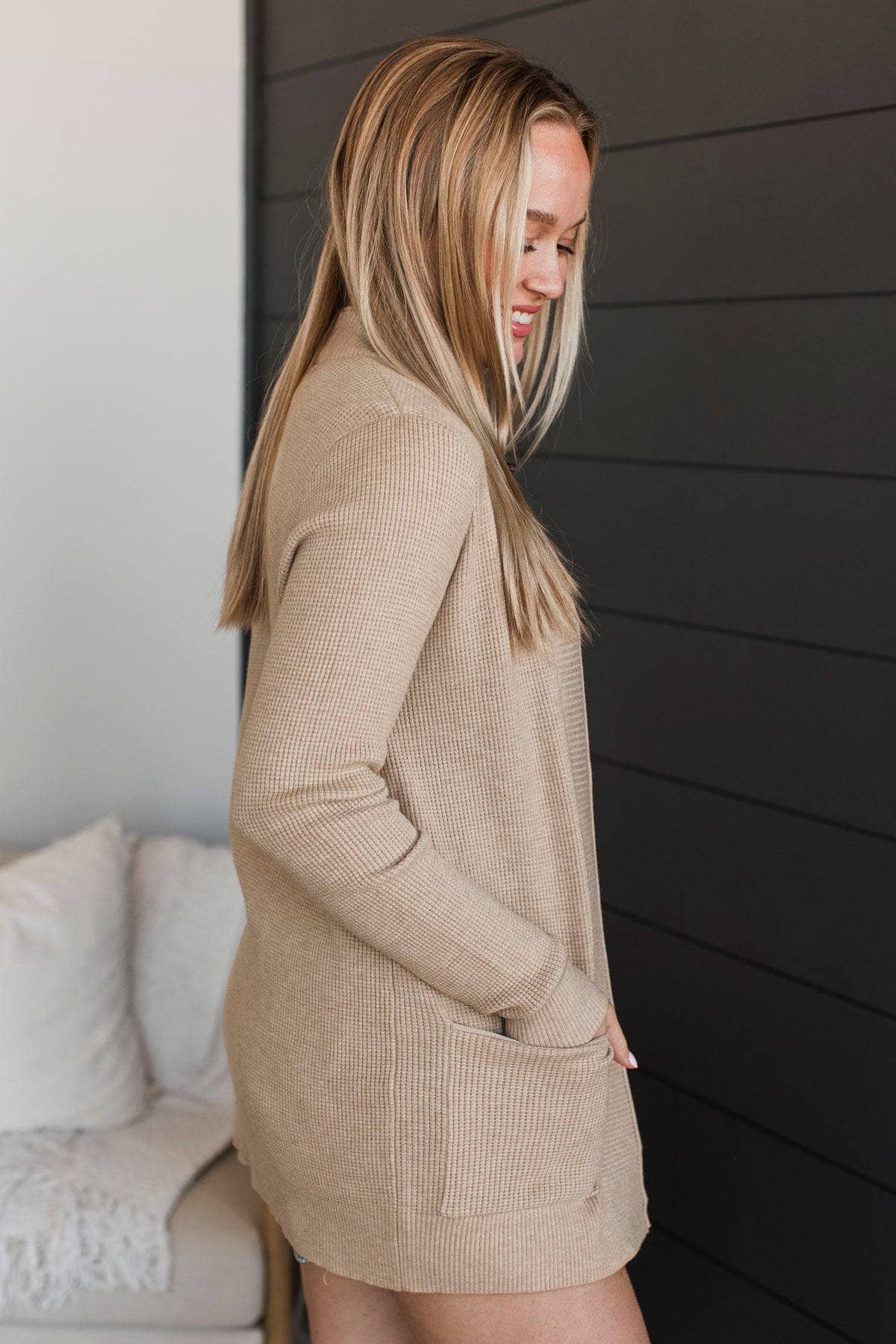 Cozy In This Moment Knit Cardigan- Oatmeal - Image 6