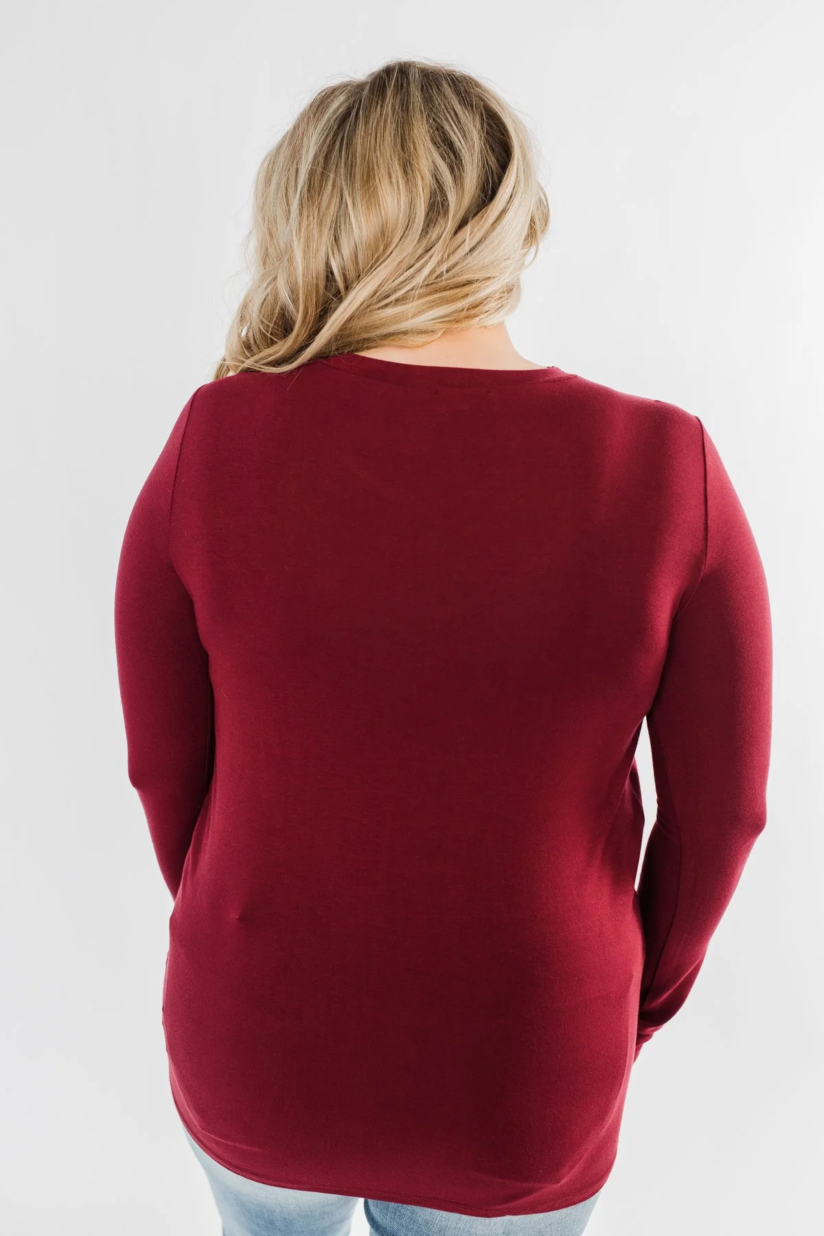Just The Beginning Criss Cross Top- Burgundy - Image 10