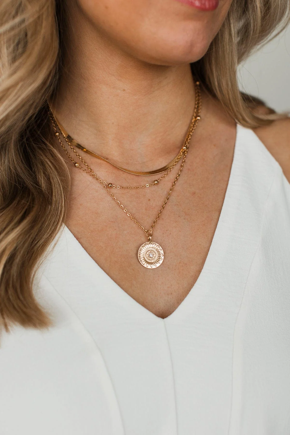 Craving Luxury Layered Pendant Necklace- Gold