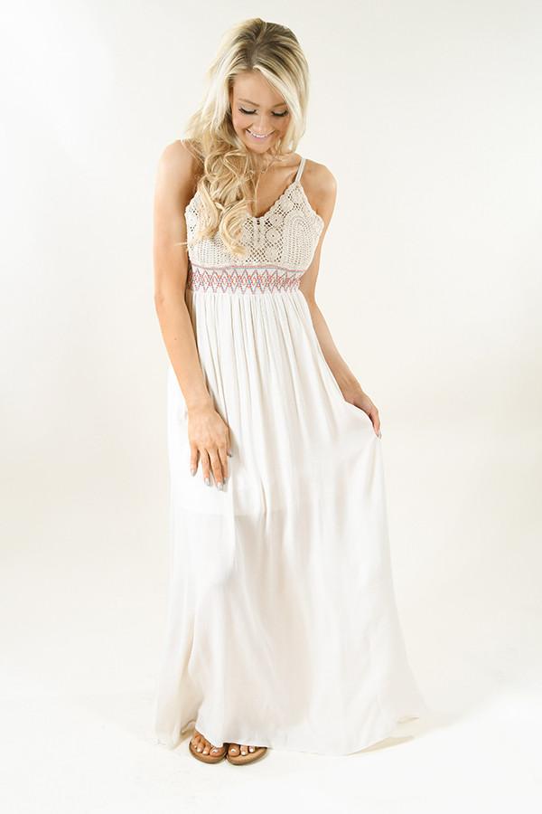 Cream Crochet Maxi Dress - Image 2