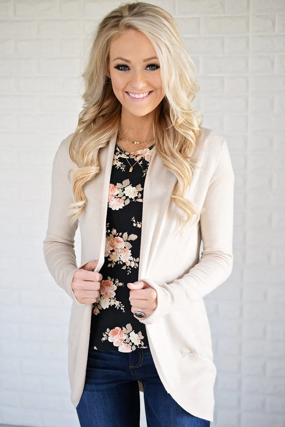 Cream Drape Cardigan