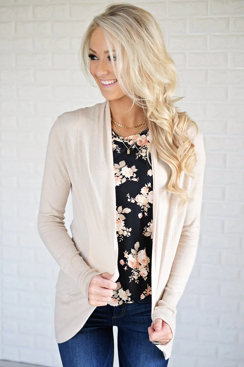 Cream Drape Cardigan - Image 4