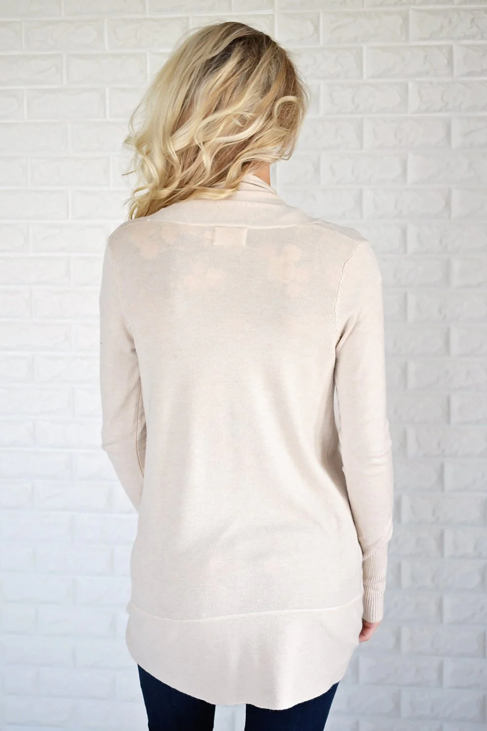 Cream Drape Cardigan - Image 6