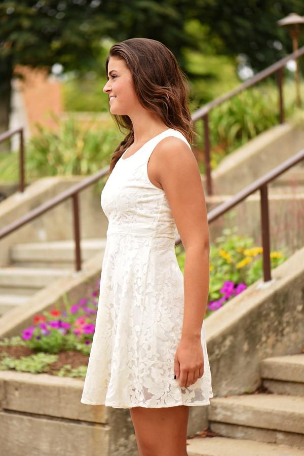 Cream Floral Dress - Image 5