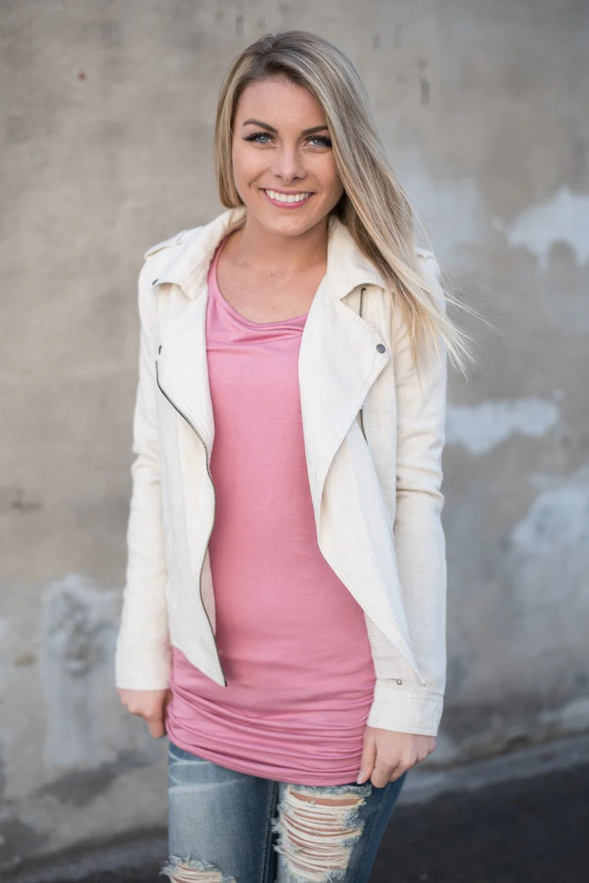 Cream Moto Jacket - Image 4