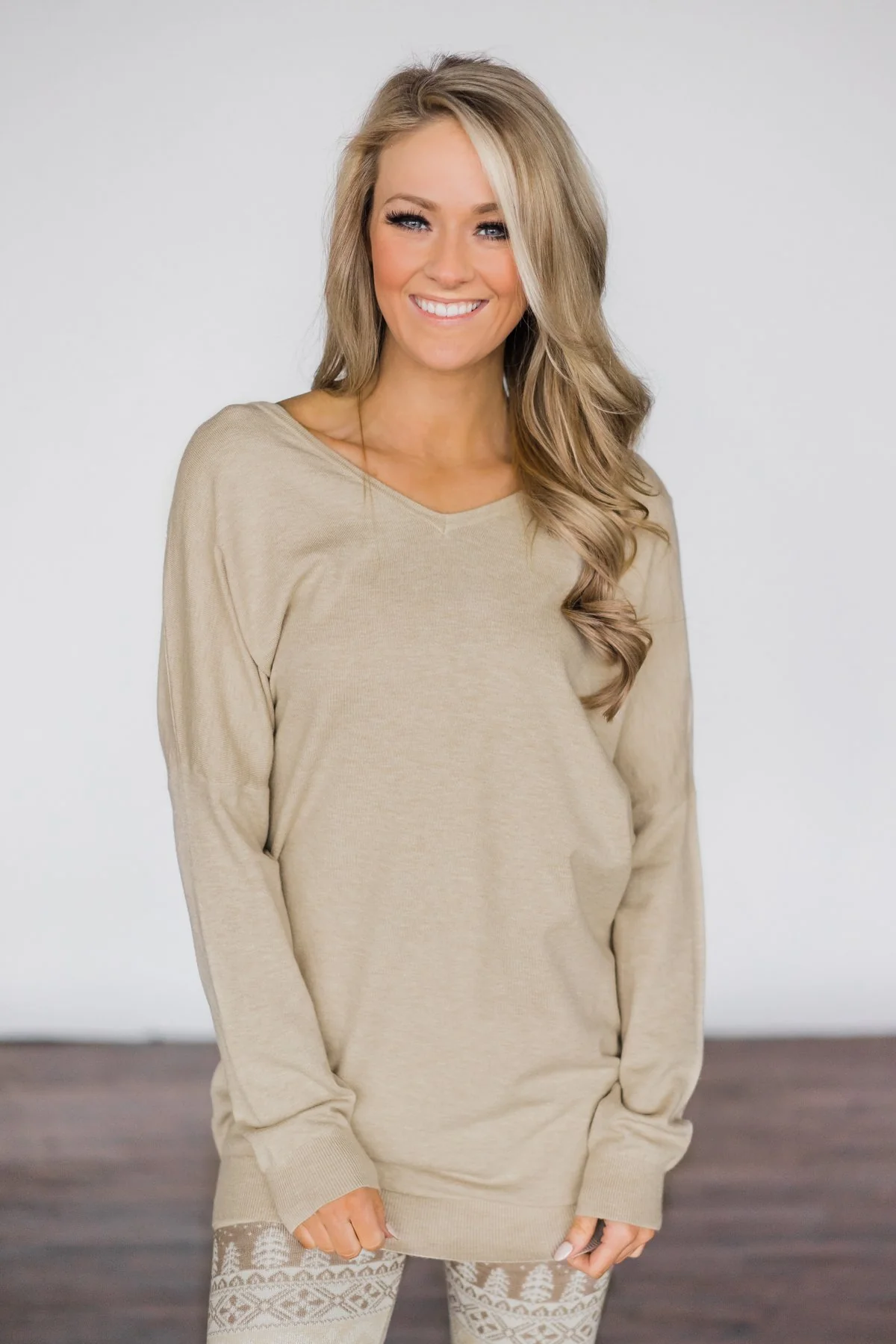 Criss Cross Back Detail Sweater - Taupe - Image 2