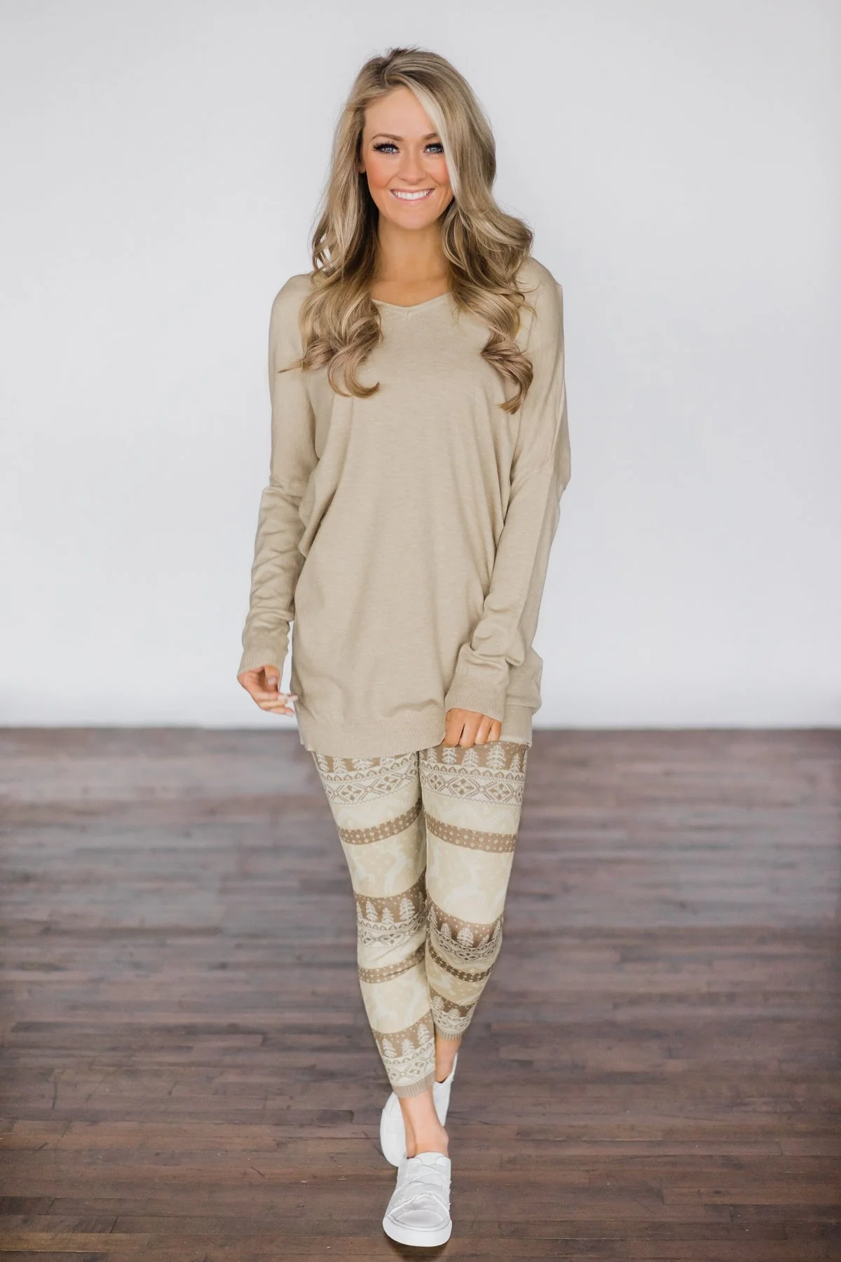 Criss Cross Back Detail Sweater - Taupe - Image 3