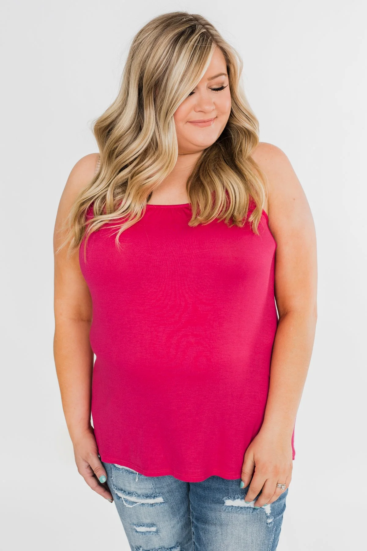 Crochet Strap Fuchsia Tank Top - Image 10
