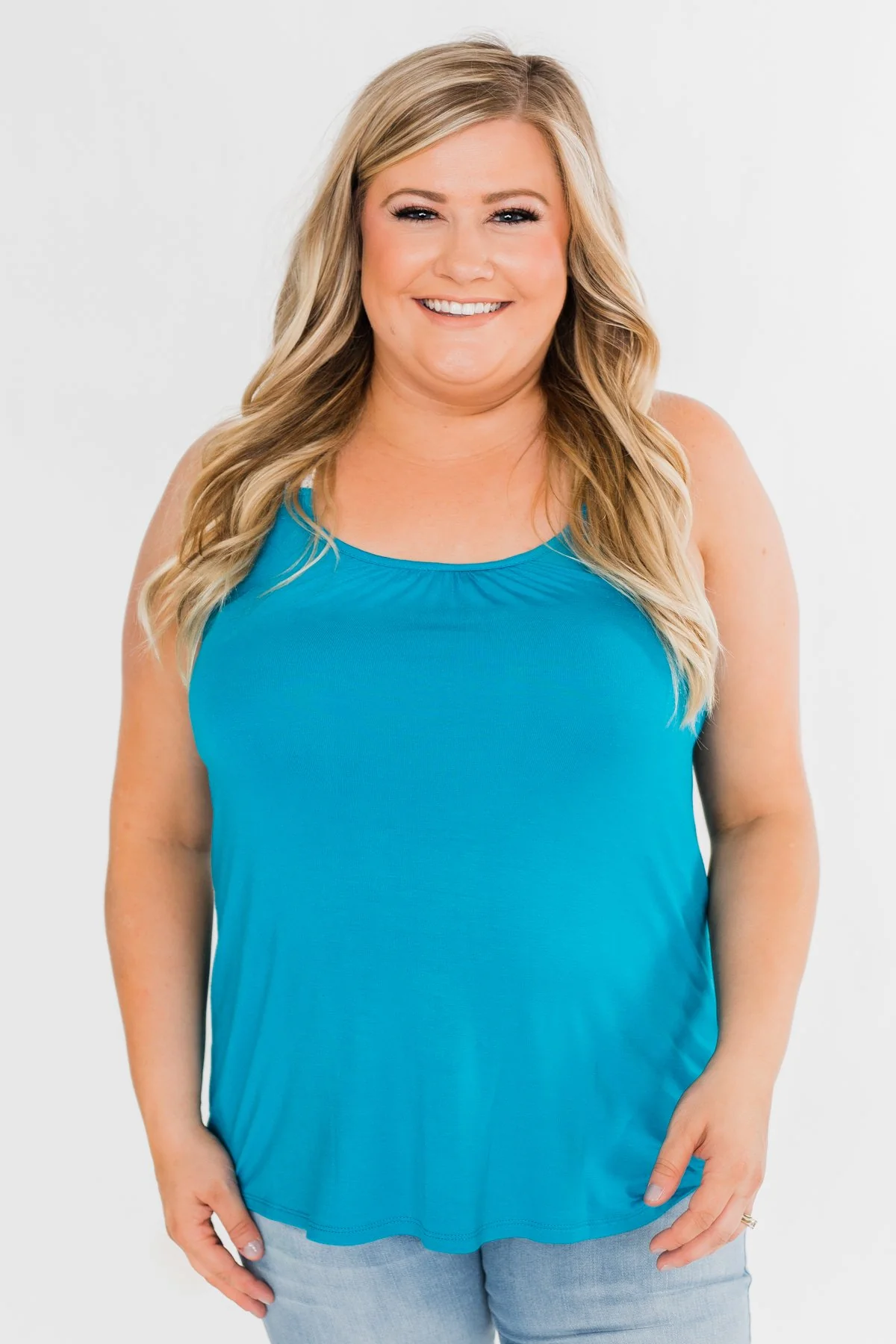 Crochet Strap Tank Top- Blue - Image 2