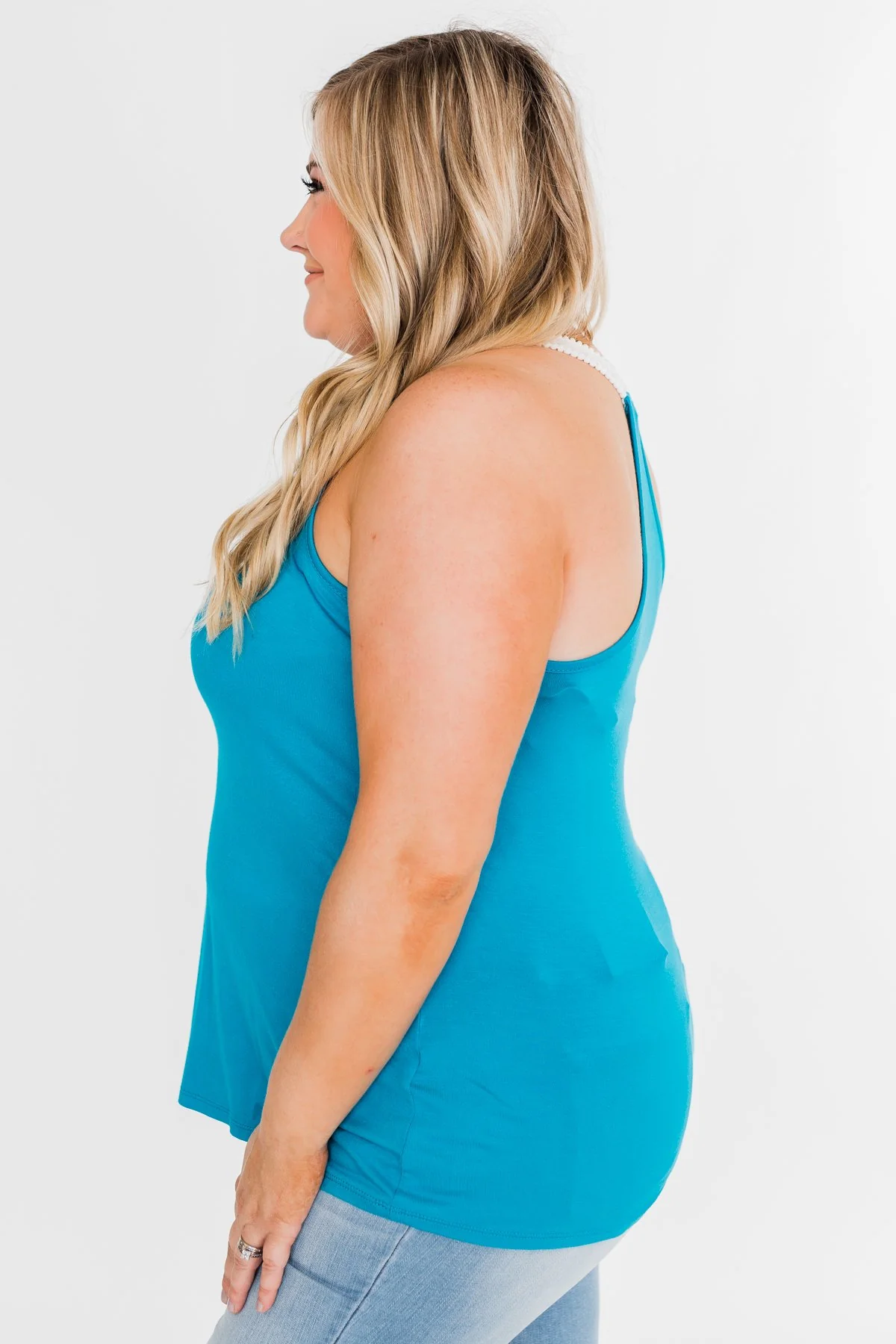Crochet Strap Tank Top- Blue - Image 7