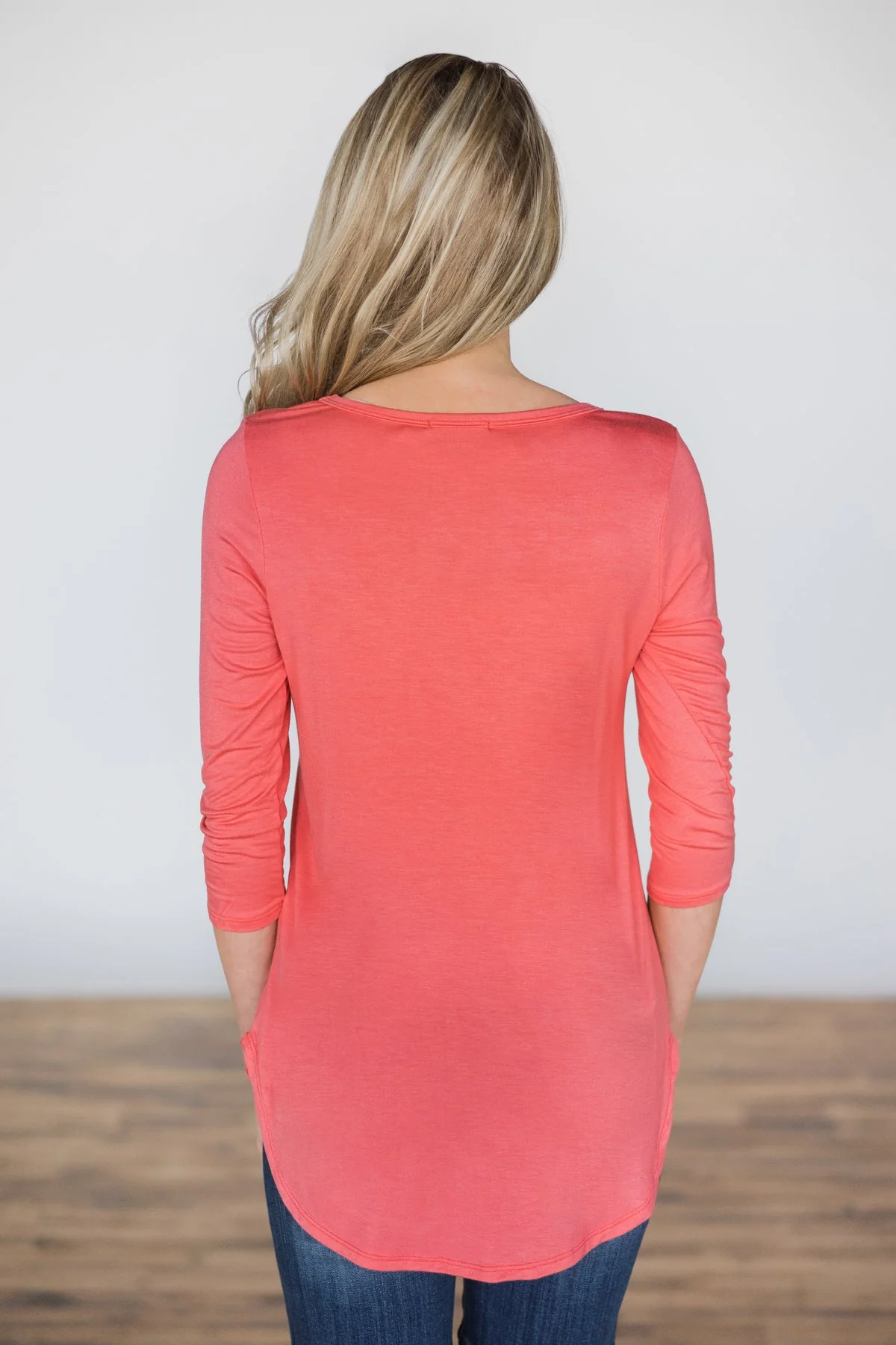 Cross It Off 3/4 Sleeve Top- Pink Lemonade - Image 5