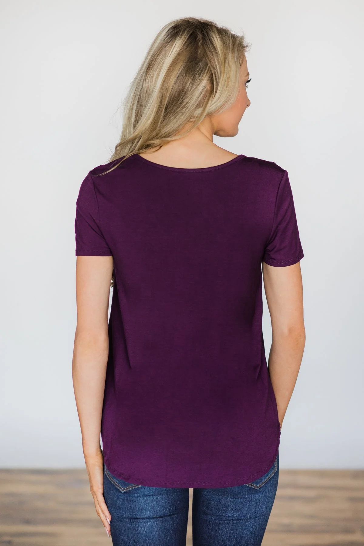 Cross the Line Top- Eggplant - Image 4