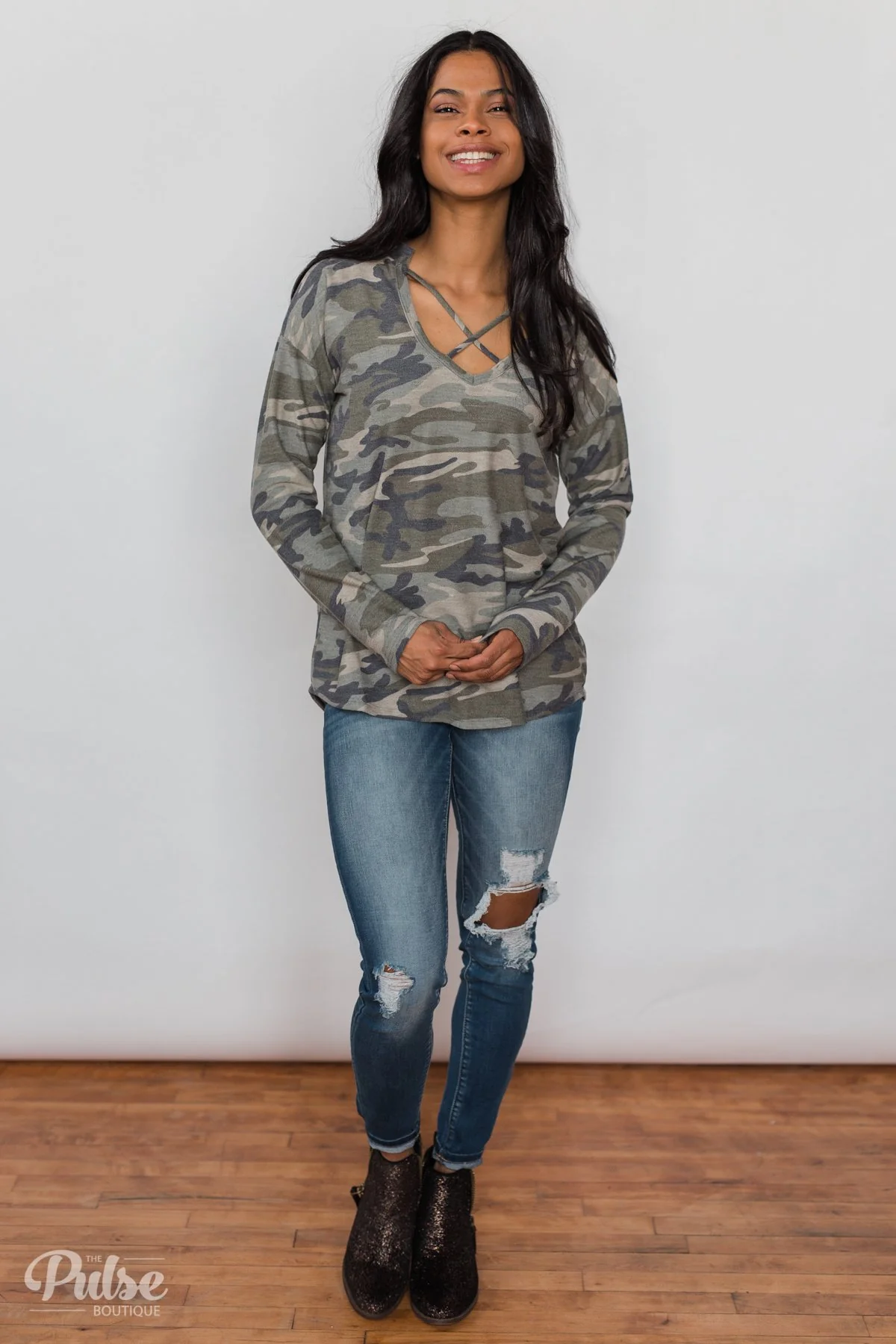 Crossing Into Camo Pullover Top - Image 7