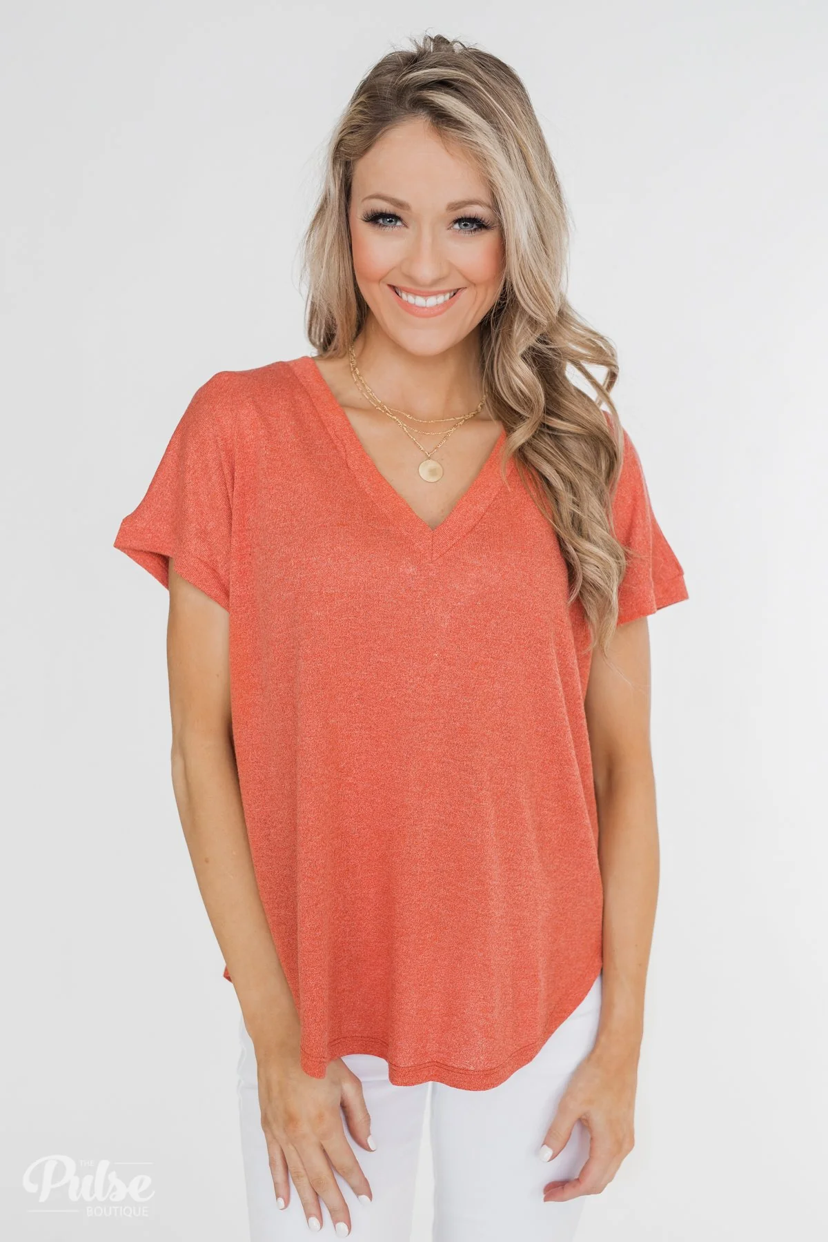 Crossing Into Casual Lace Back Top- Burnt Orange - Image 5