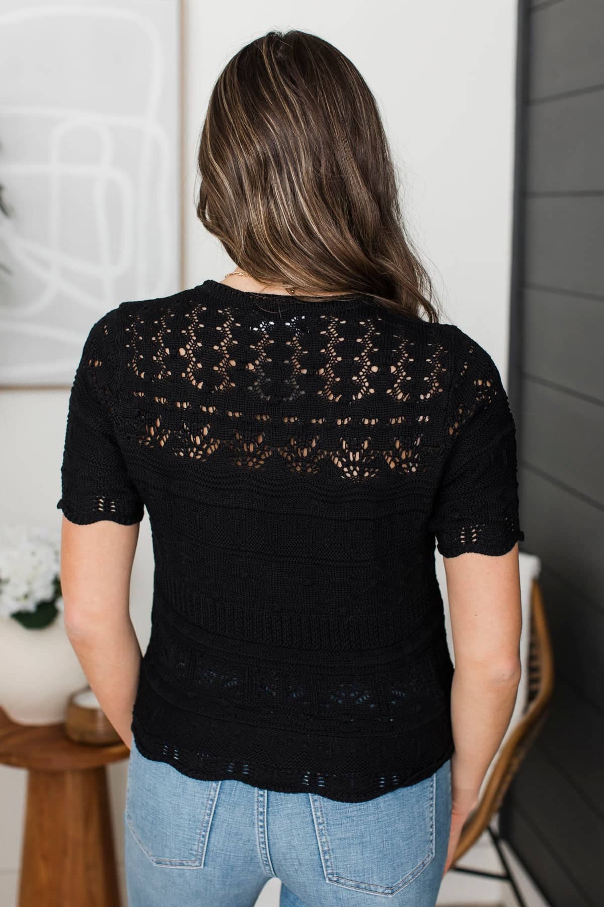 Crushing Hearts Knit Sweater Top- Black - Image 7