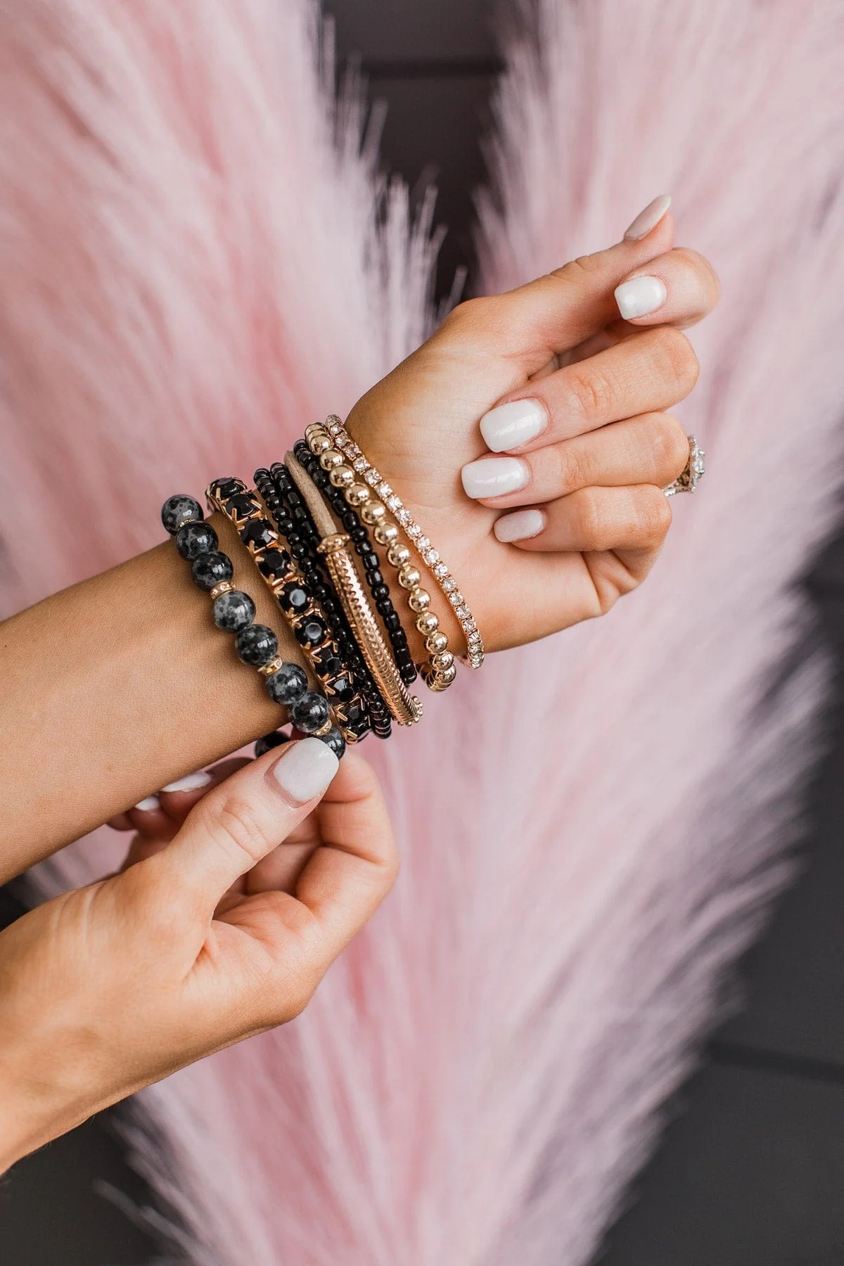 Crushing On You Stackable Bracelet Set- Black - Image 2