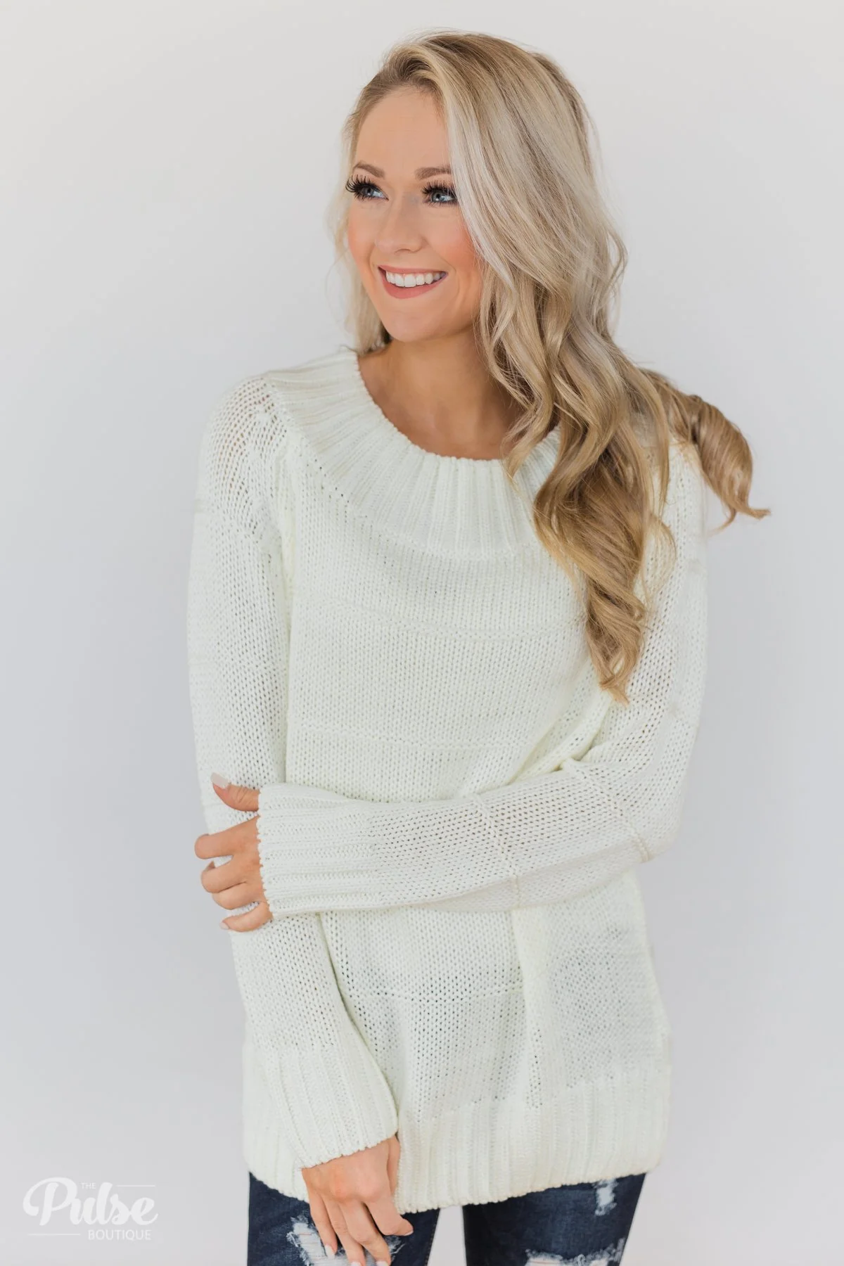 Cuddle Me Close Knitted Sweater- Ivory - Image 3