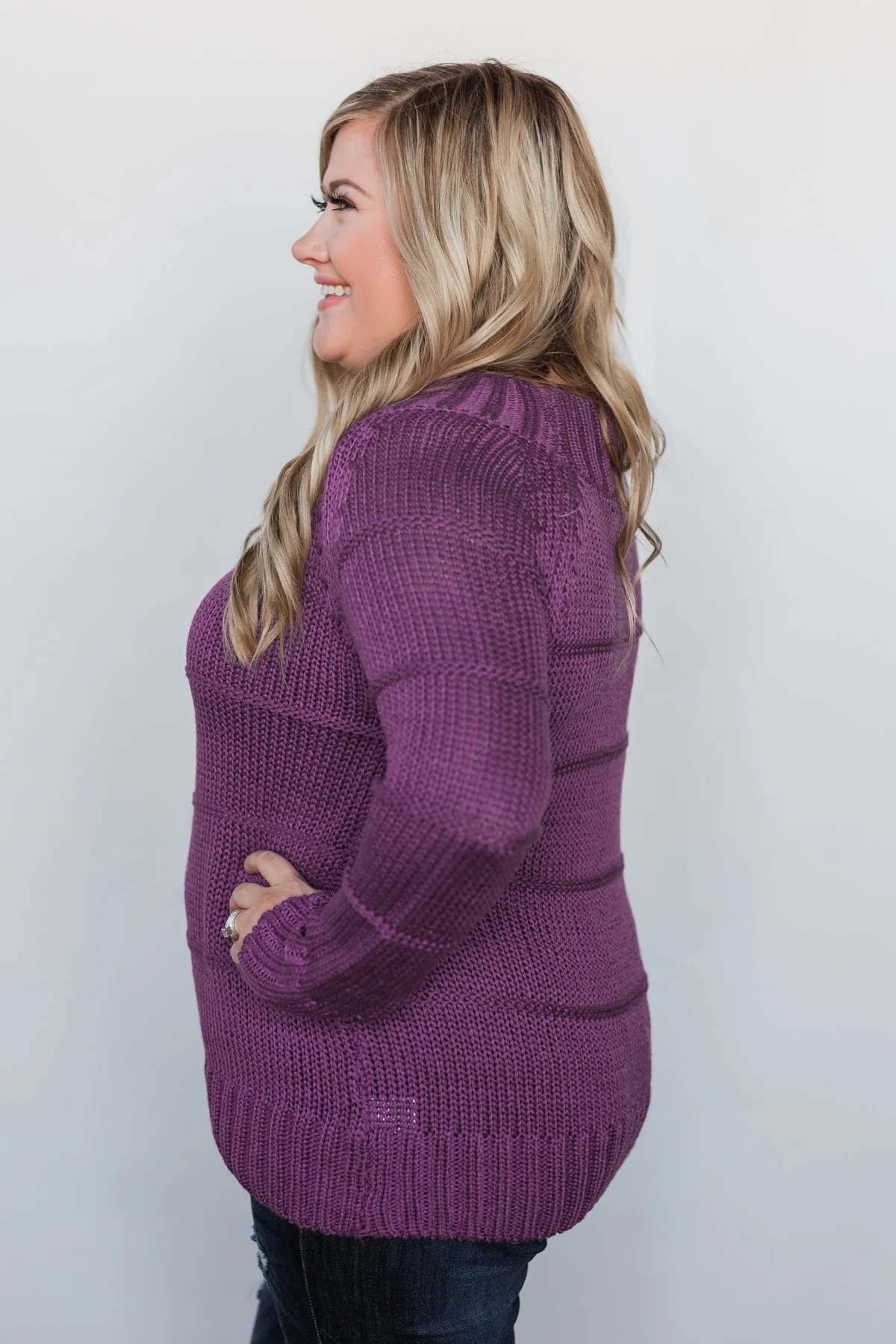 Cuddle Me Close Knitted Sweater- Purple - Image 10