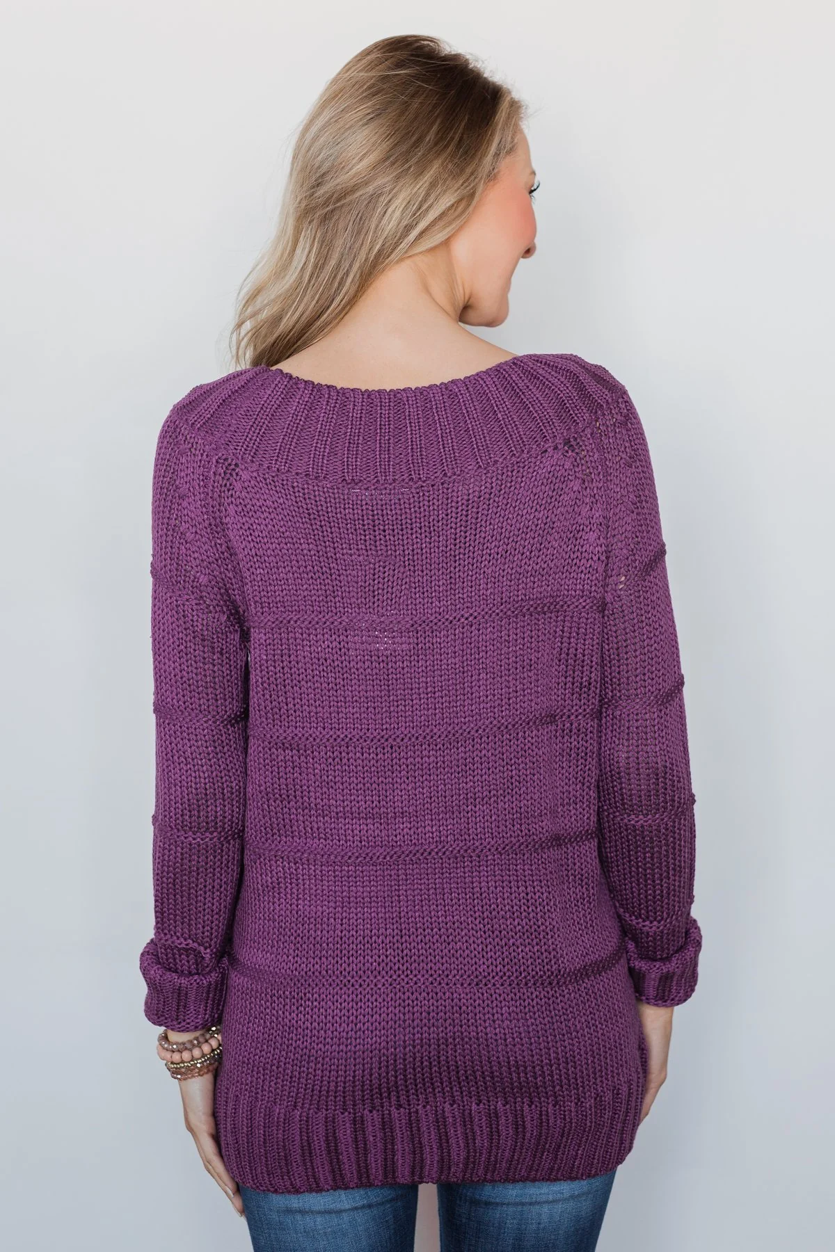 Cuddle Me Close Knitted Sweater- Purple - Image 6