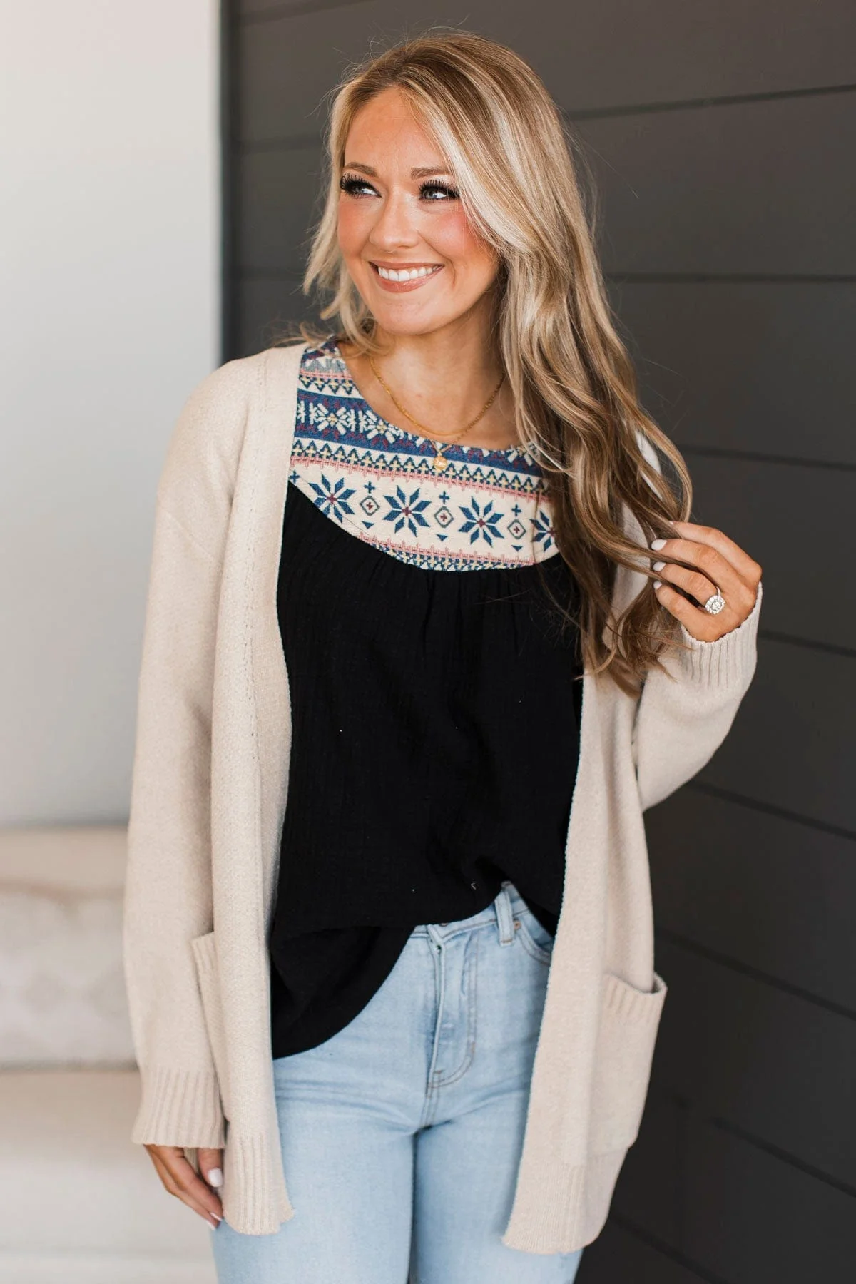 Cuddle Up To You Knit Cardigan- Light Beige - Image 3