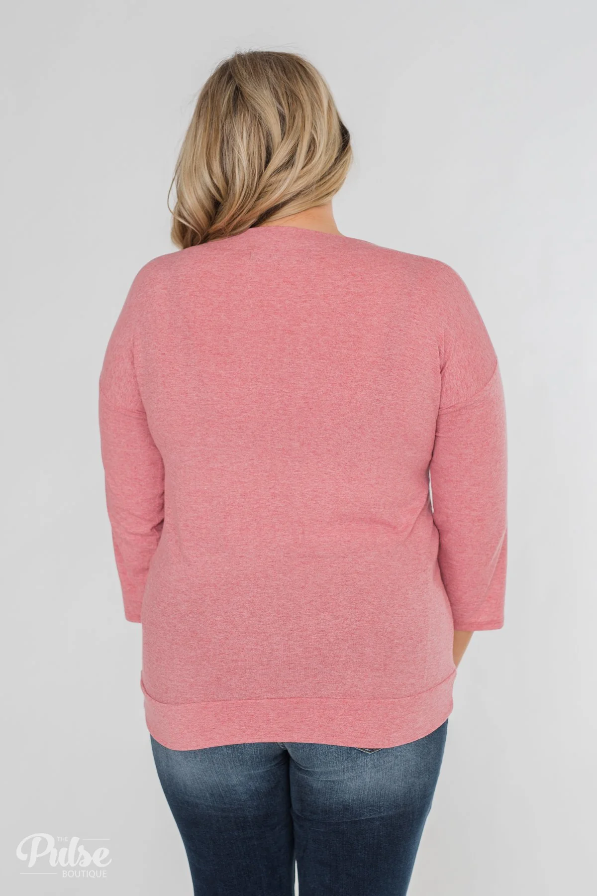 Cute As A Button 3/4 Sleeve Top- Sherbet Pink - Image 14