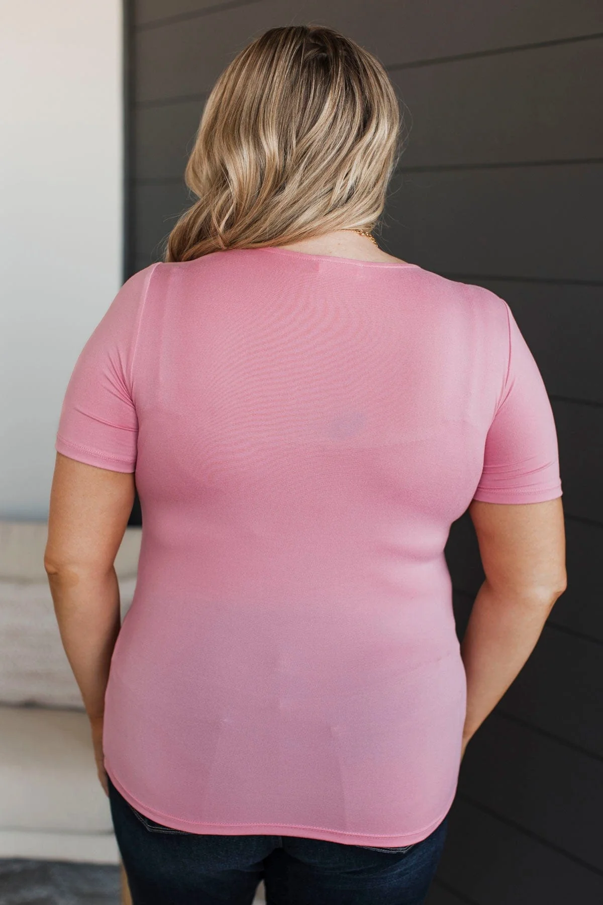 Daily Comforts Short Sleeve Top- Baby Pink - Image 7