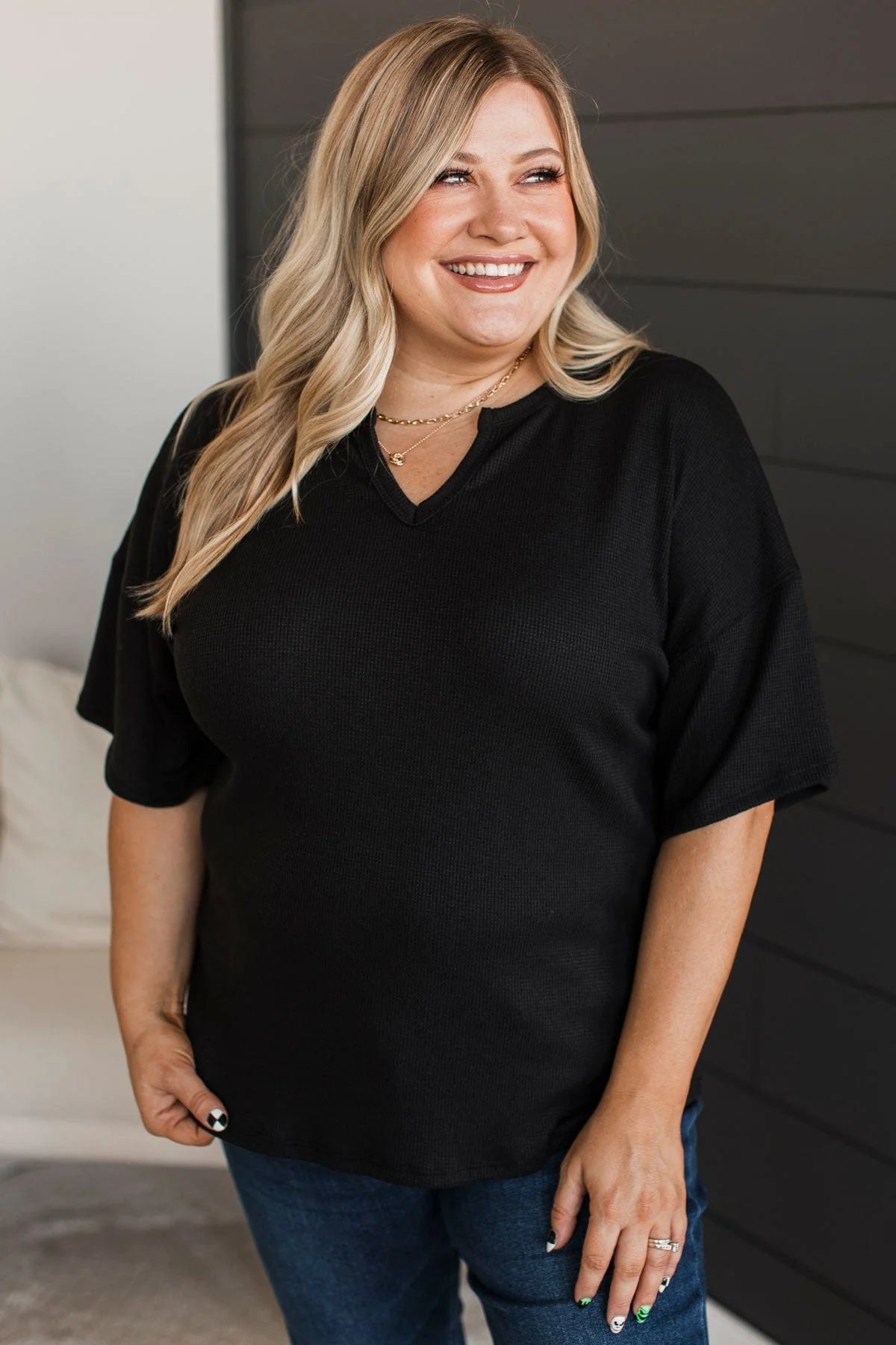 Daily Necessity Short Sleeve Top- Black