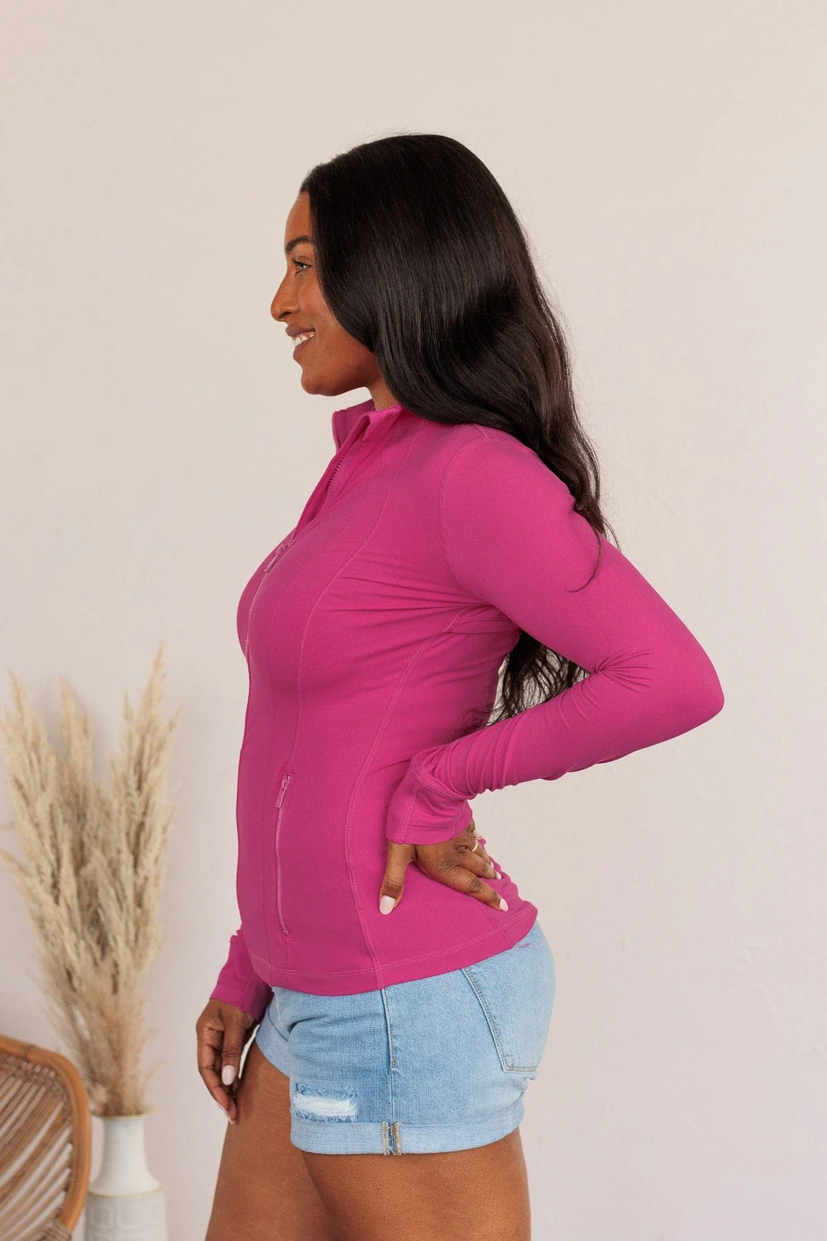 Daily Walks Athleisure Jacket- Raspberry - Image 11