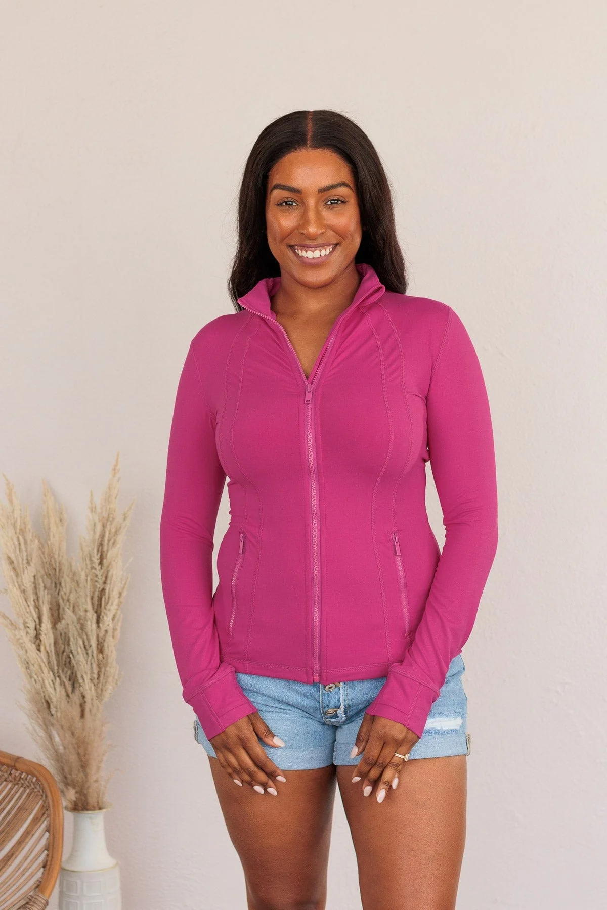 Daily Walks Athleisure Jacket- Raspberry - Image 7